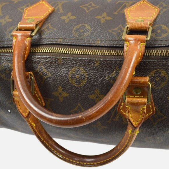 Louis Vuitton Speedy 30 Handbag, Monogram Canvas M41526 VI1921 KK32013 - Picture 9 of 10